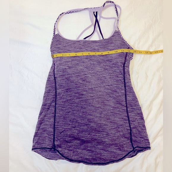 Lululemon athletic top, purple with a marbled design on the back. - Picture 2 of 4